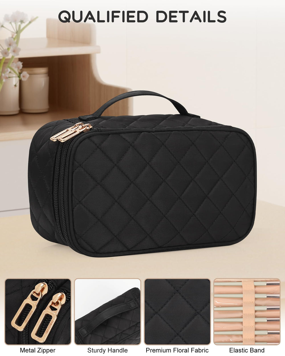 Relavel bag displaying brush holders to protect brushes during travel.