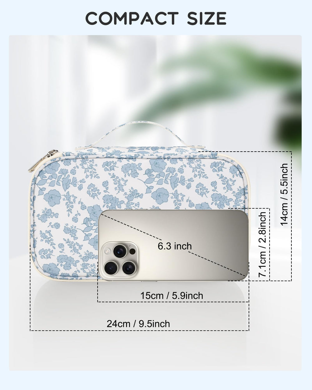 Relavel makeup bag double-layer design offering separate storage zones for cosmetics
