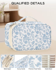 Relavel makeup bag elastic slots secure small items for easy access