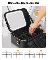 Relavel travel case powered by a 2000mAh battery for weeks of use.