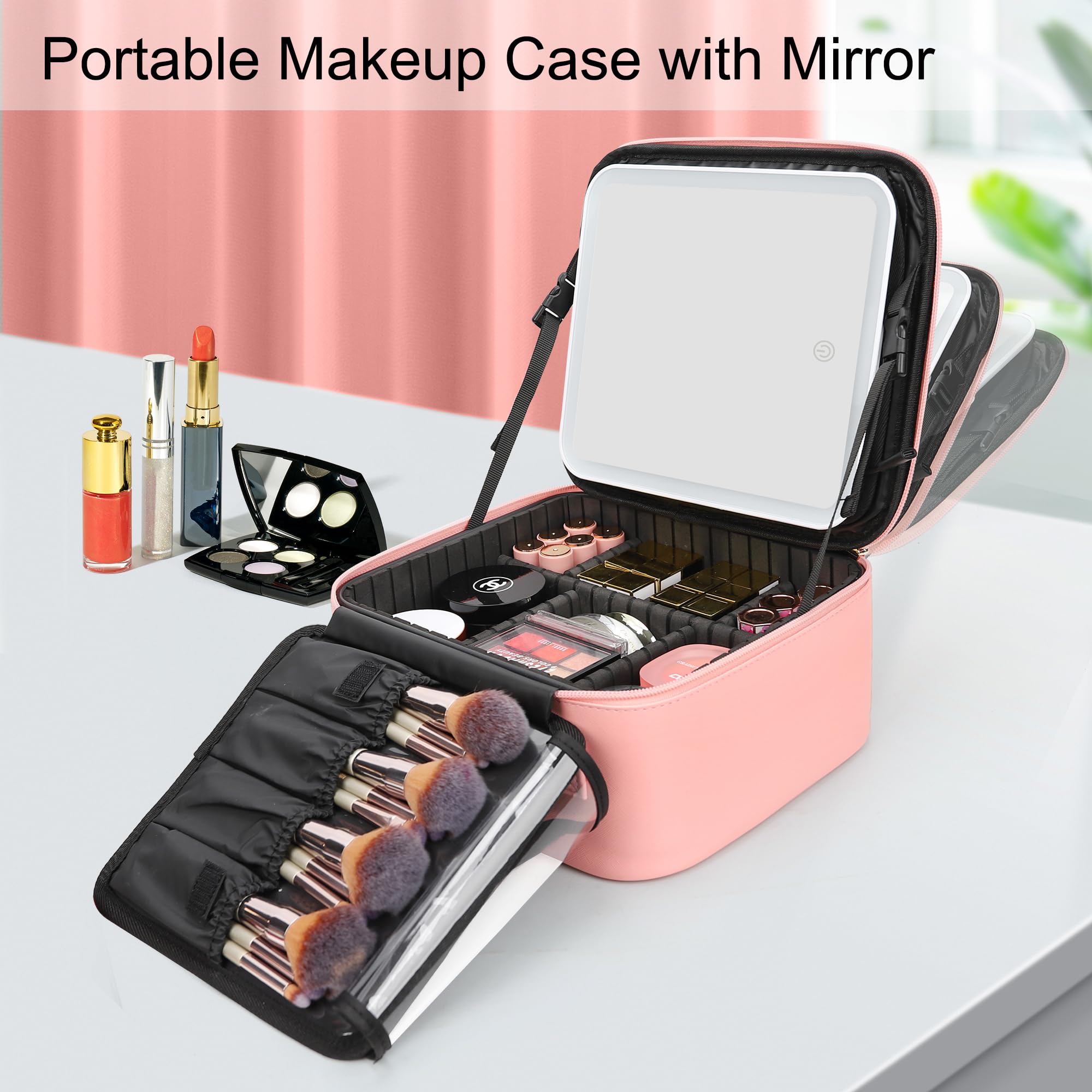 Relavel pink travel makeup bag blends style with practical organization