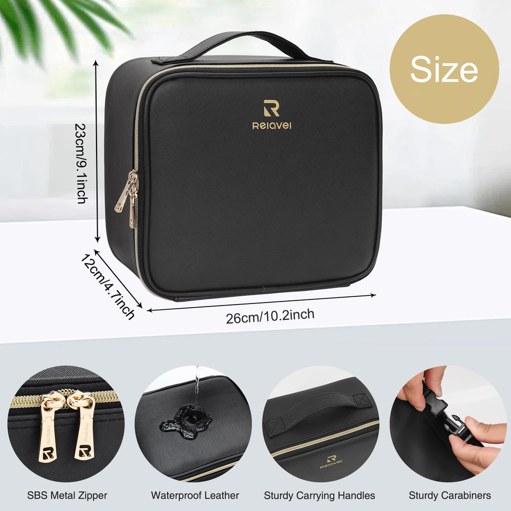 Relavel PU leather makeup case durable waterproof travel companion