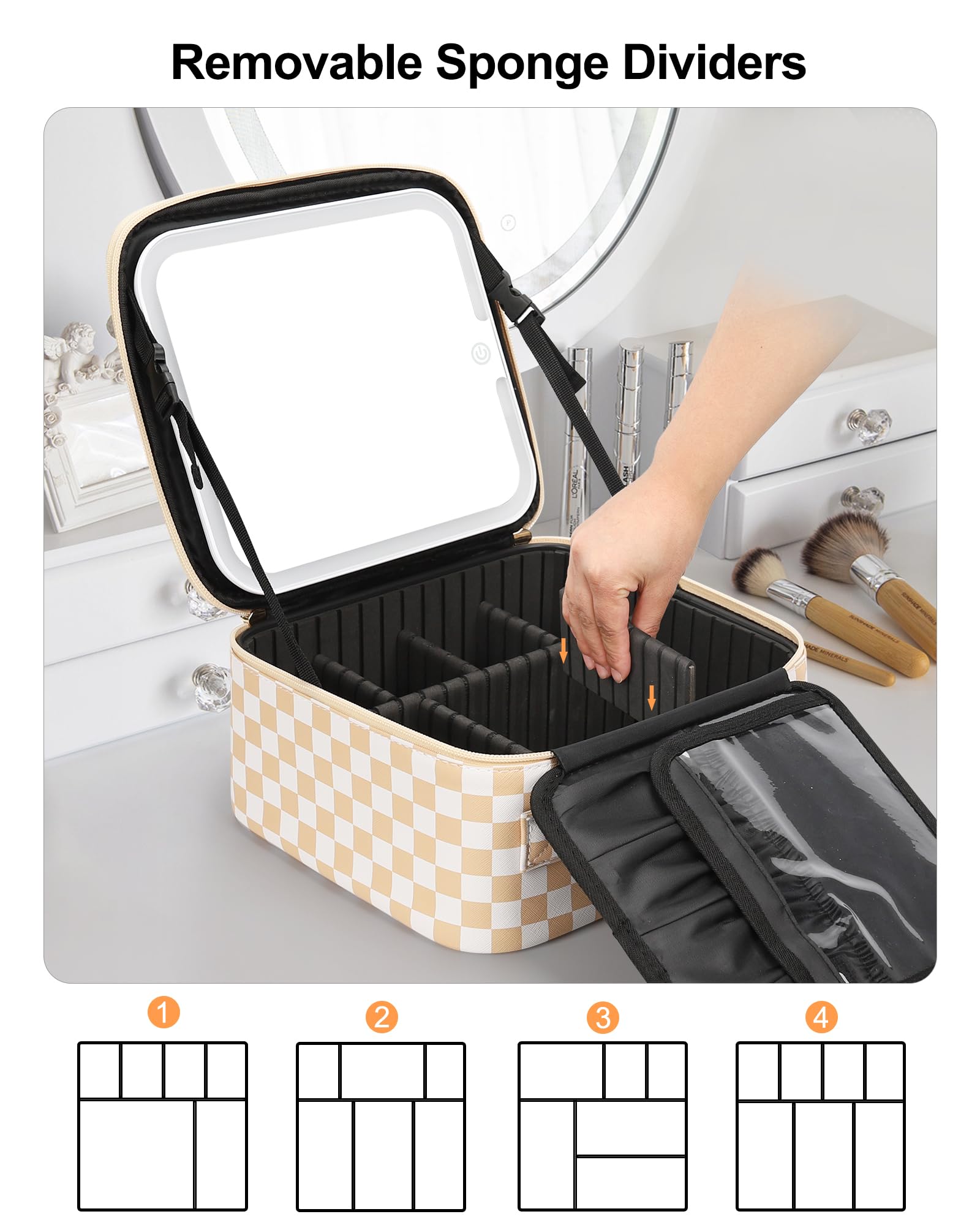 Relavel adjustable dividers let you tailor space for brushes and palettes.