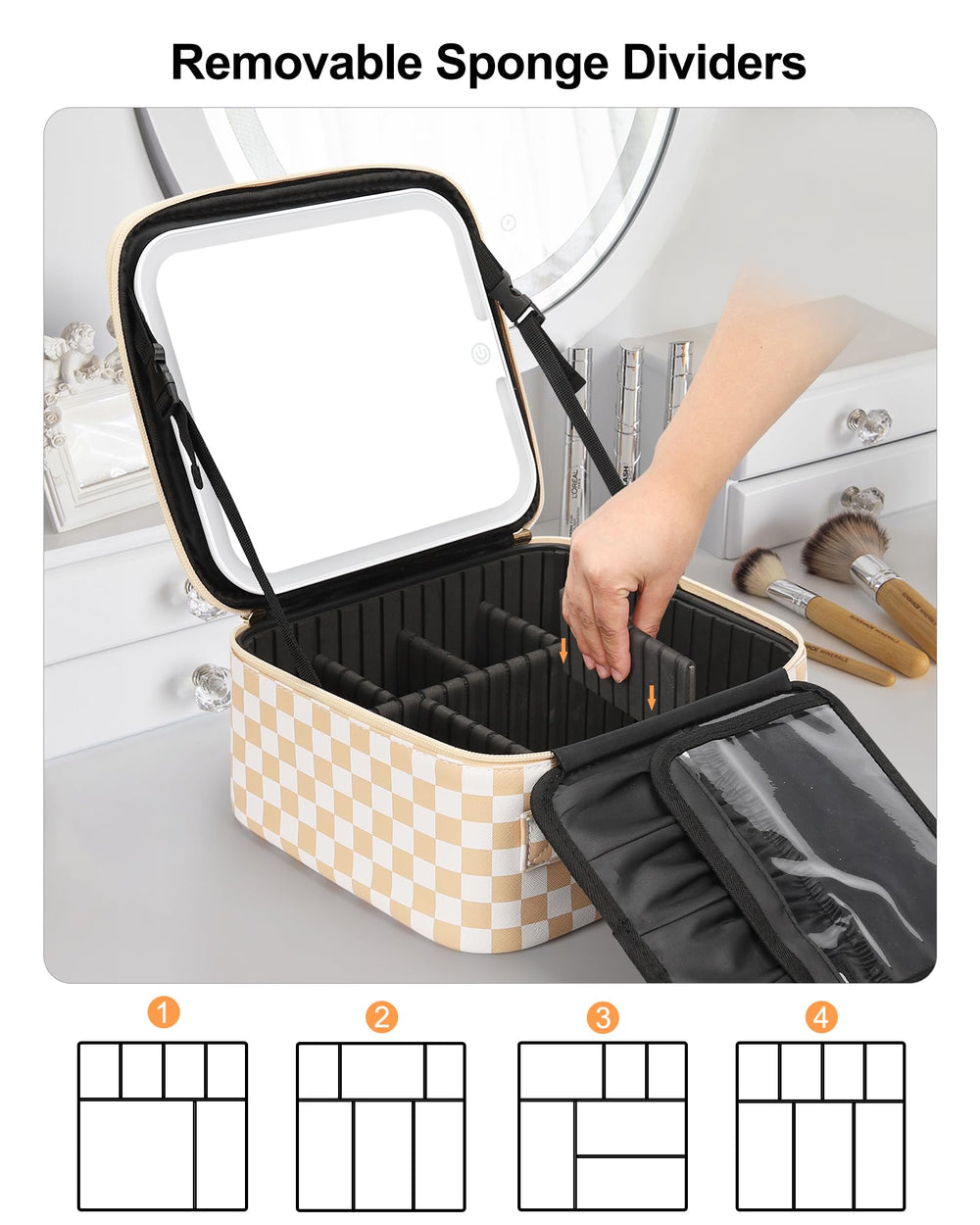 Relavel adjustable dividers let you tailor space for brushes and palettes.