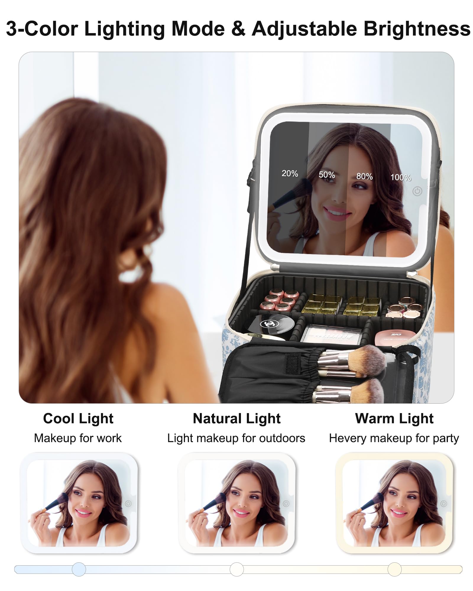 Relavel travel makeup bag with durable waterproof shell for long-lasting use
