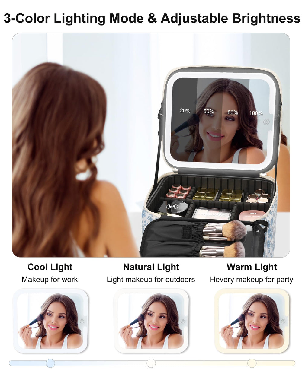 Relavel travel makeup bag with durable waterproof shell for long-lasting use