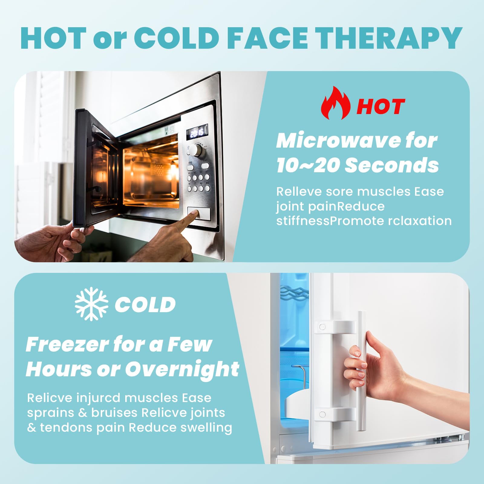 RelaxCoo ice face mask with elastic bands for secure fit