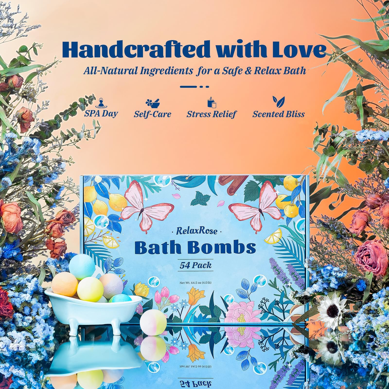 RelaxRose bombas de baño sin residuos para bañera limpia