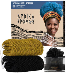 RelaxScene African Net Sponge Black Anti-Golden 2pc for a gentle exfoliating routine.