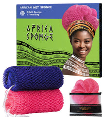 RelaxScene esponja africana auténtica, pack de 2, exfoliación suave para la ducha