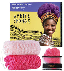 RelaxScene esponja africana de red auténtica de dos piezas para exfoliar la piel