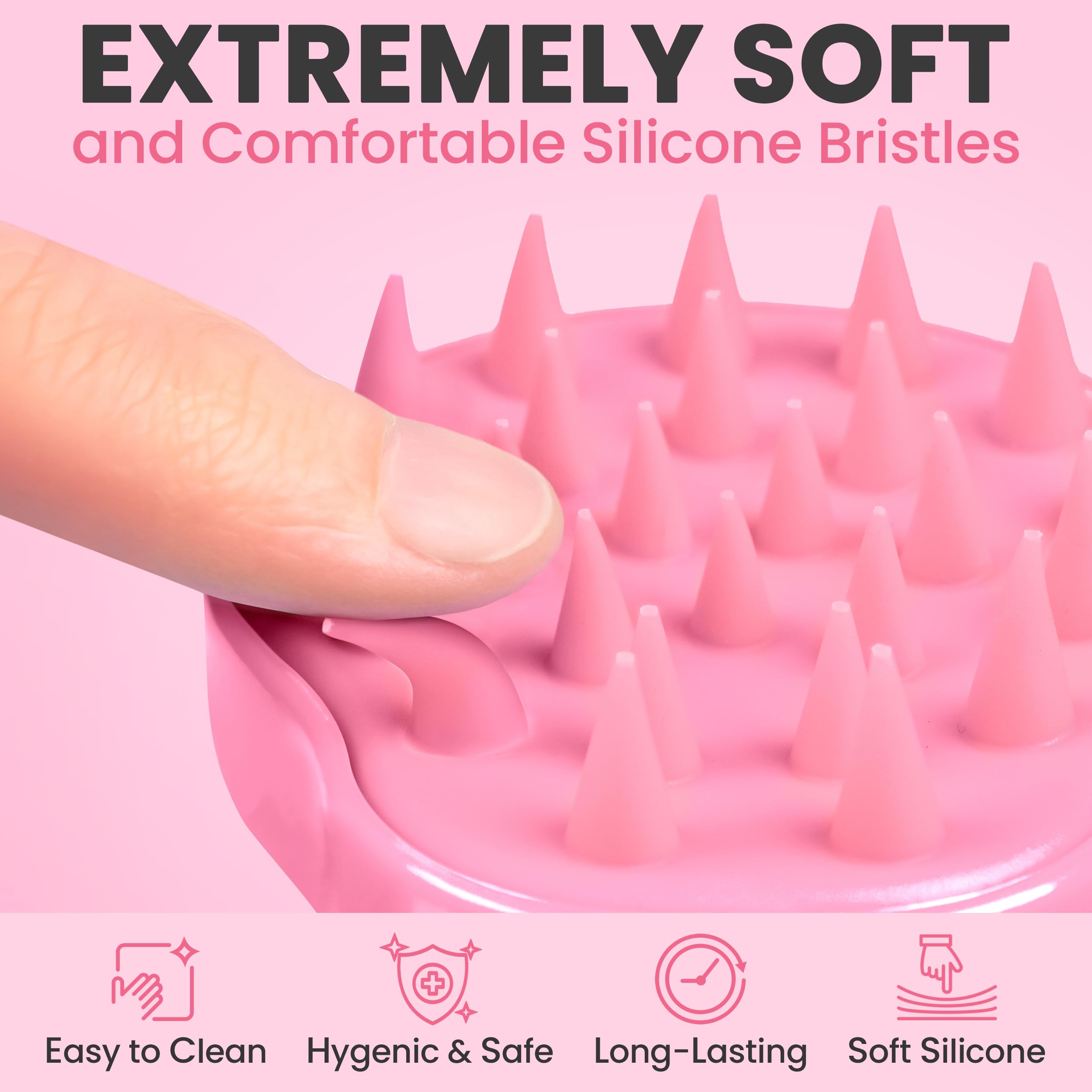 RELAXXO scalp massager used on dry hair for a soothing scalp massage