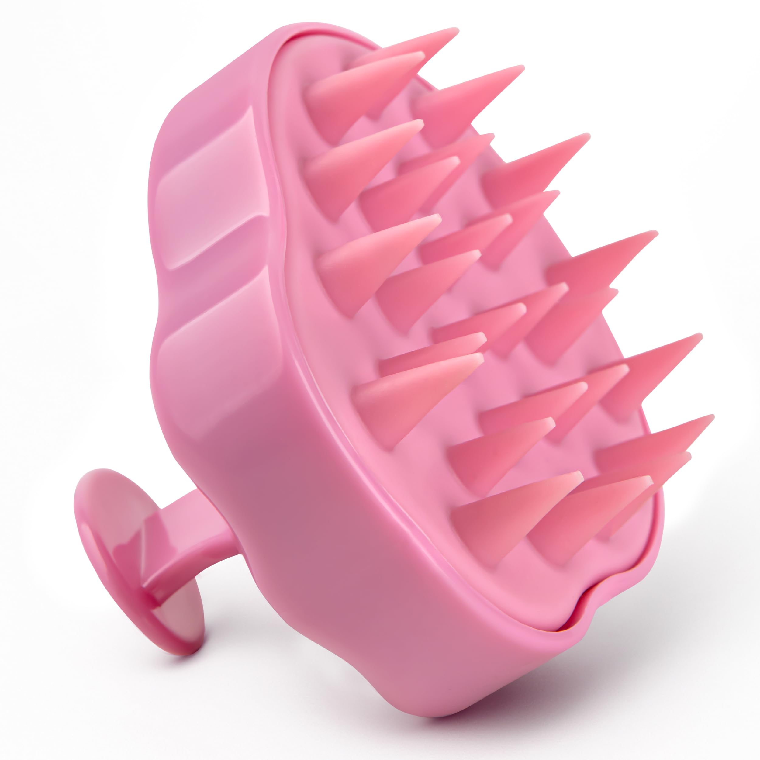 RELAXXO scalp massager close-up showing soft bristles for gentle exfoliation and cleansing