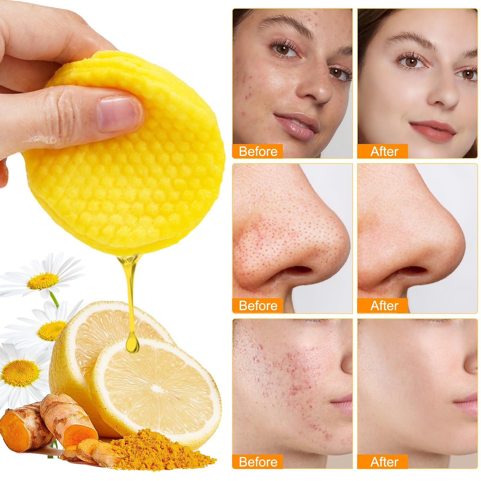 ReliCo turmeric cleansing pad close-up showing soft texture for gentle skin care.
