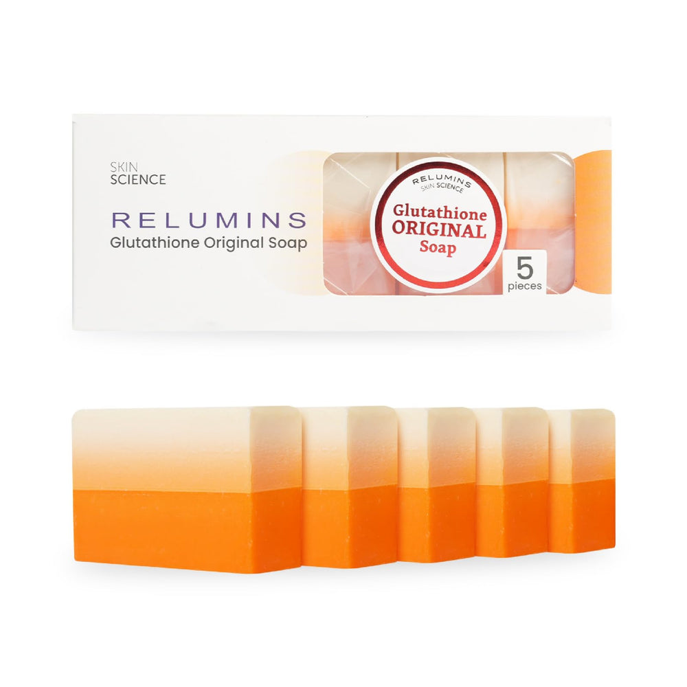 Relumins Glutathione Soap bar deep cleanse for refreshed, smoother skin.