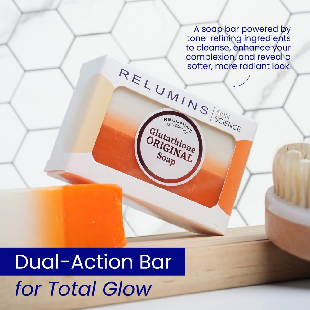Relumins Glutathione Soap bar rich lather and refreshing feel.