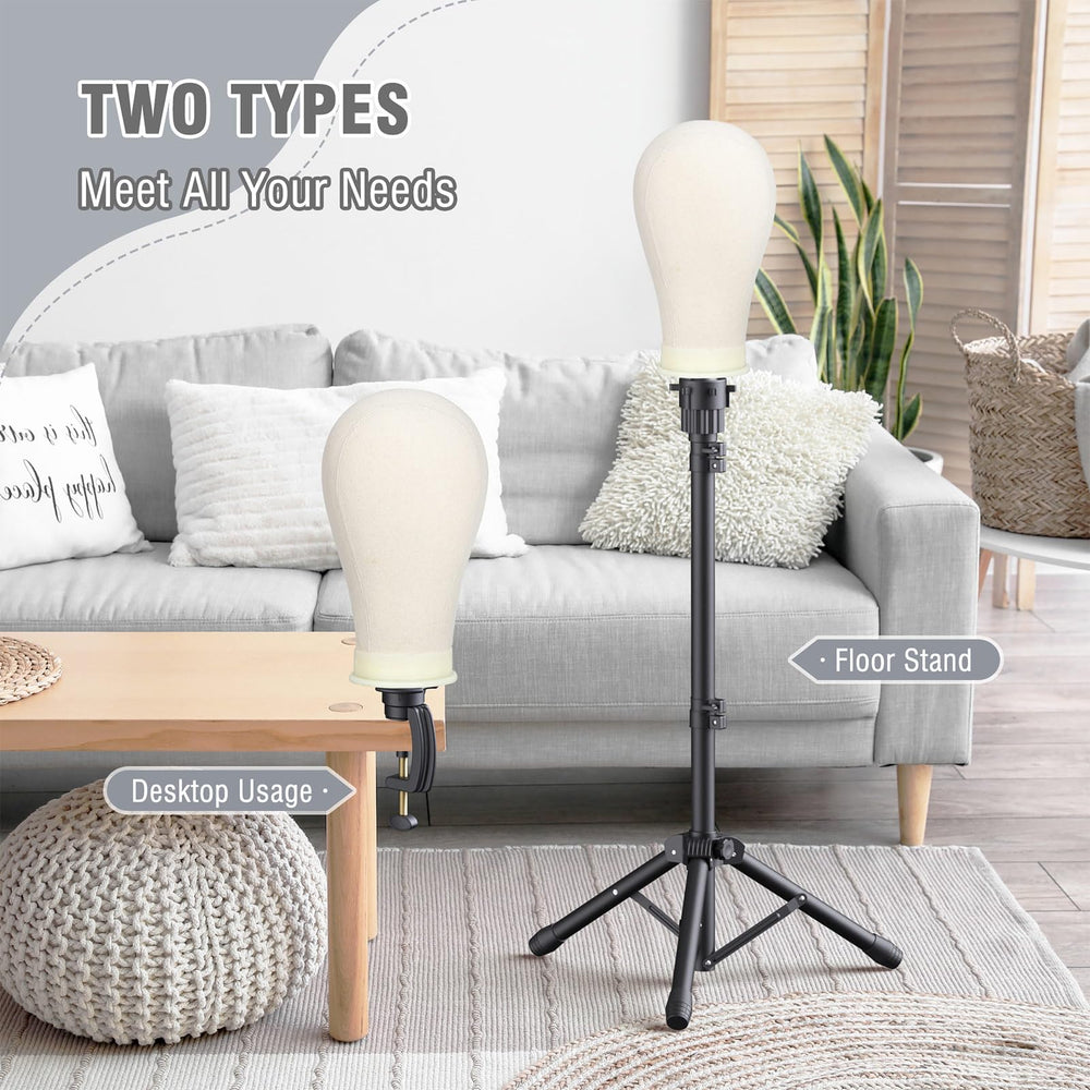 Relx wig stand with adjustable height for precise positioning.