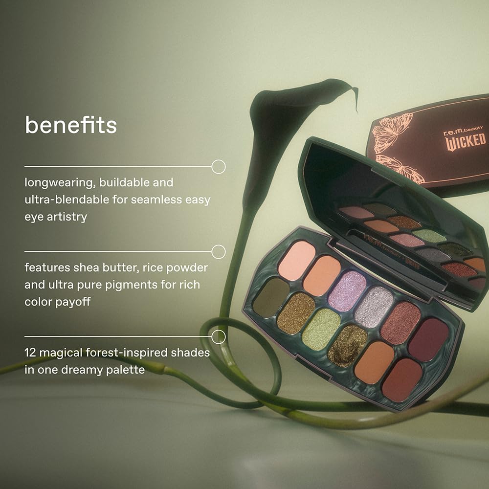 Distinctive green duochrome swirl included in Rem Beauty Ozian Forest palette