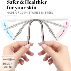 R.E.M Spring facial hair remover held in hand for portable, easy use.