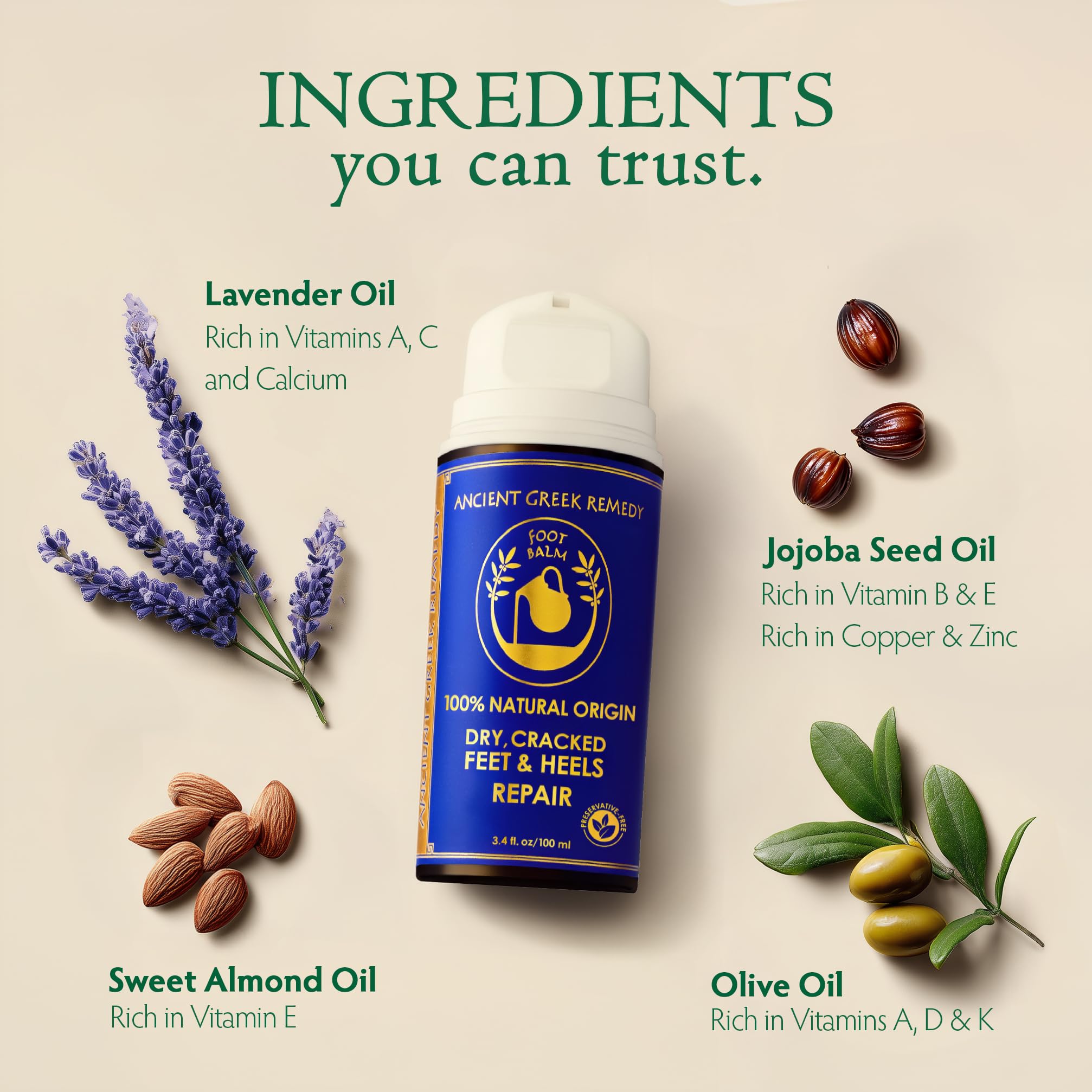 Remedio Griego Antiguo jojoba-protección hidratante en la piel de los pies.