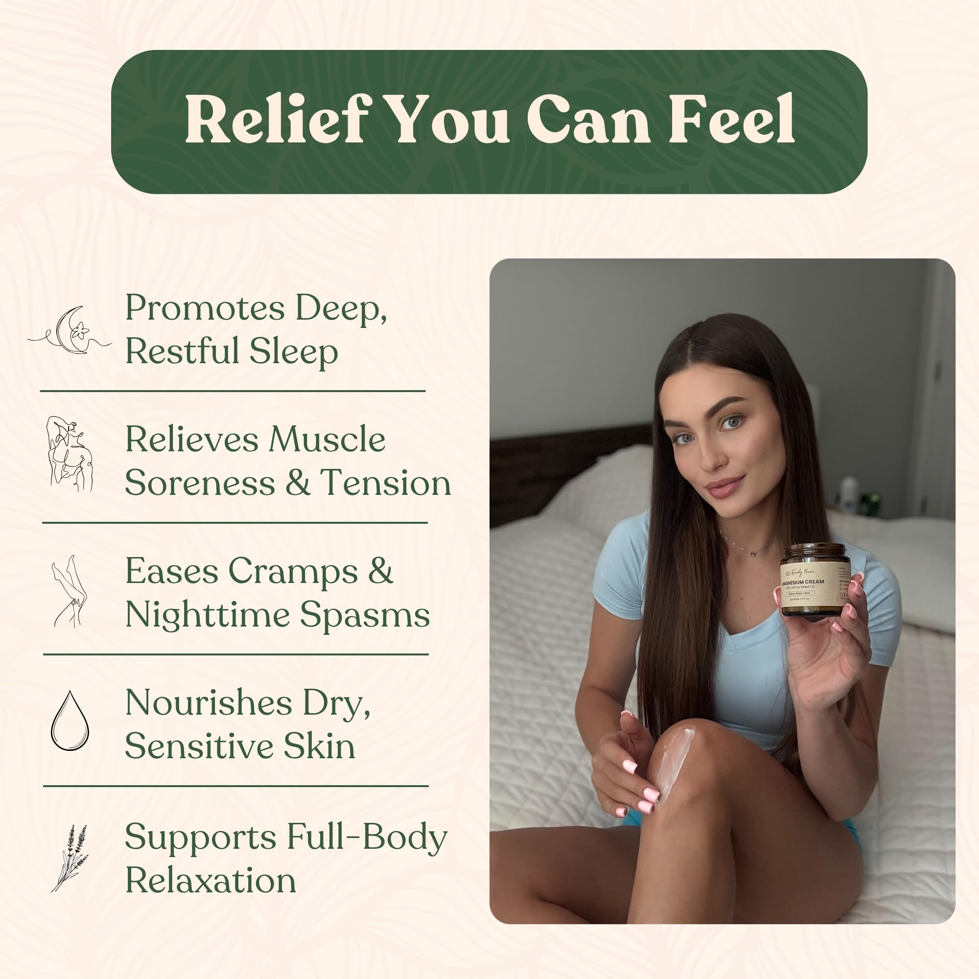 Remedy Mama Magnesium Cream muscle cramps application provides gentle relief.