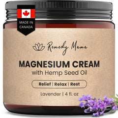 Remedy Mama Magnesium Cream sleep lavender jar calm bedtime routine.