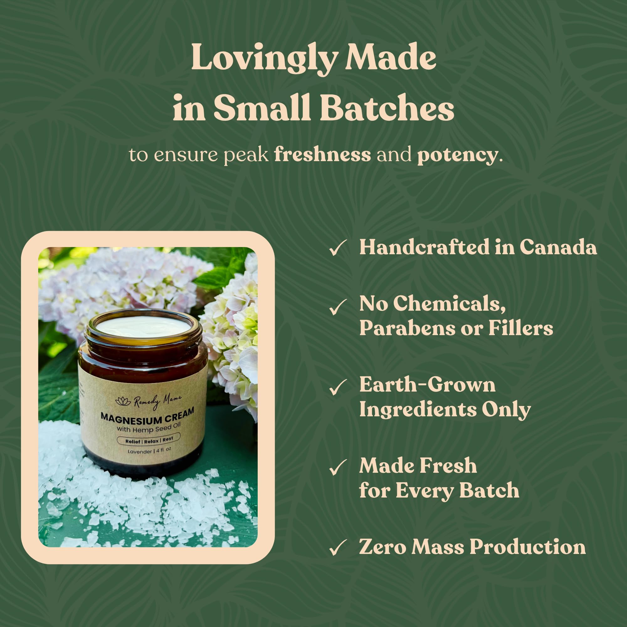 Remedy Mama Magnesium Cream small-batch Canada produced quality.