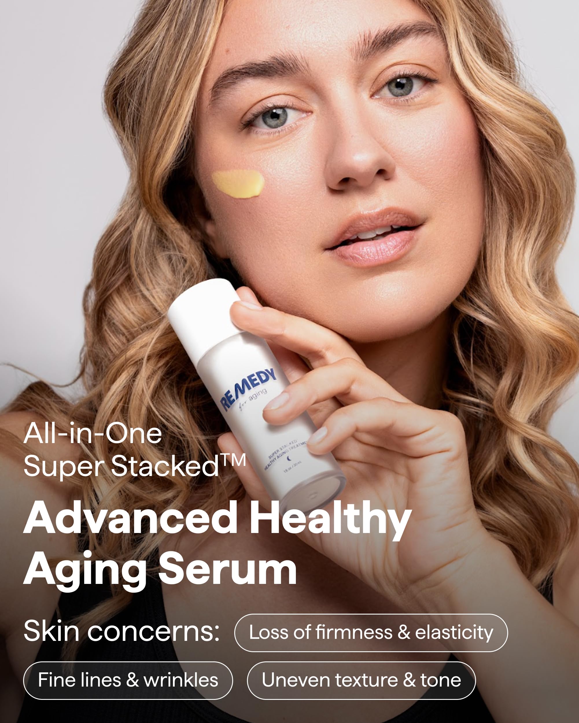 Remedy Science Healthy Aging Serum label close-up highlighting ingredients and brand