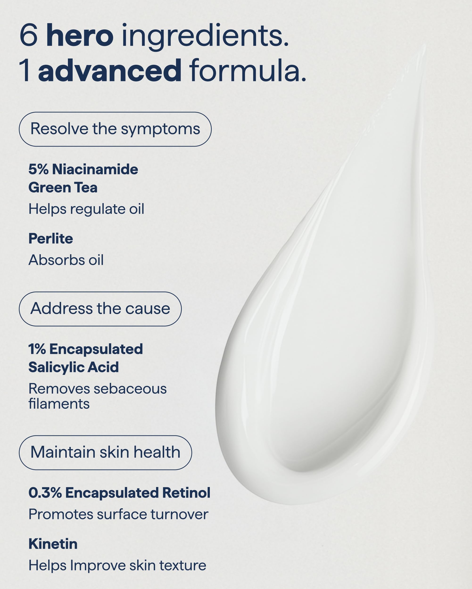 Remedy Science Kinetin and green tea balance oil and support skin health.