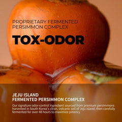 Persimmon extract label signals natural odor-neutralizing ingredients.
