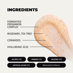Walnut powder texture suggests gentle exfoliation and impurity removal.