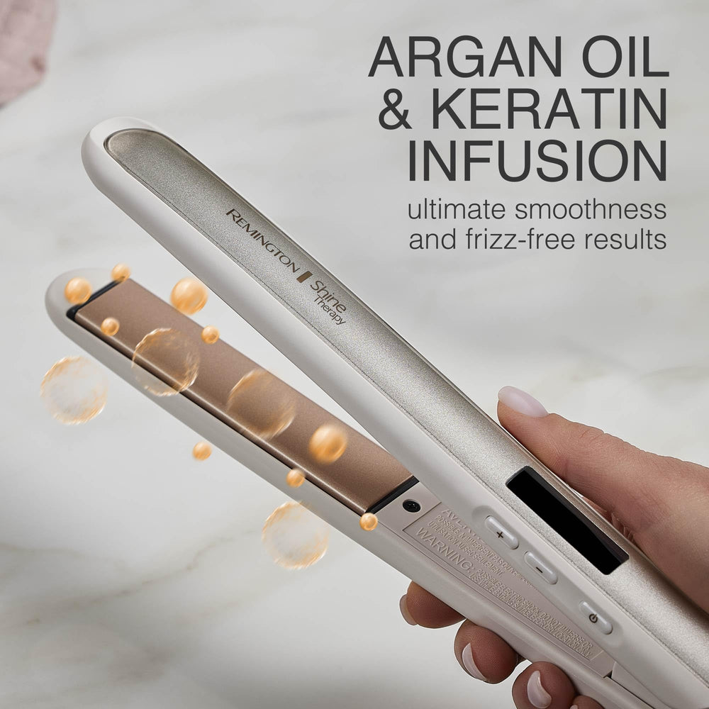 Argan oil-infused plates shown on Remington flat iron
