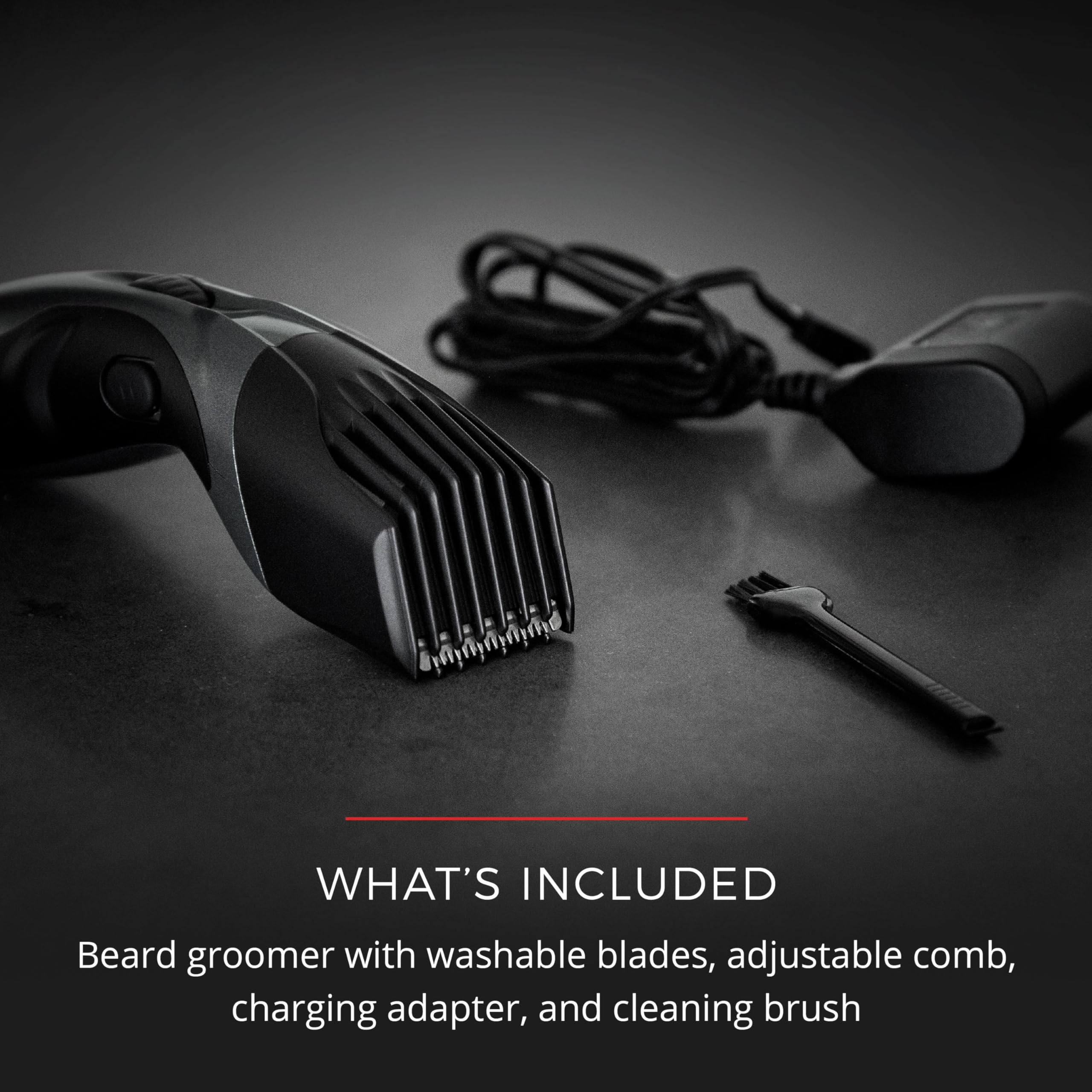 Cordless operation of the Remington Barba Trimmer for flexible grooming.