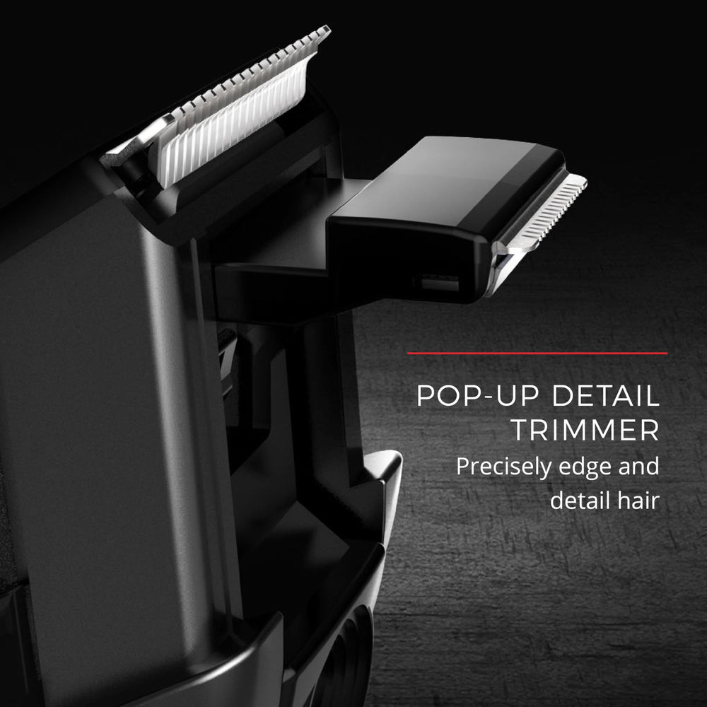 LED indicators on the Remington Barba Trimmer indicate battery status.