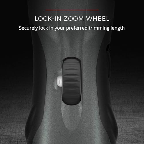 Pop-up detail trimmer on the Remington Barba for precise edges.