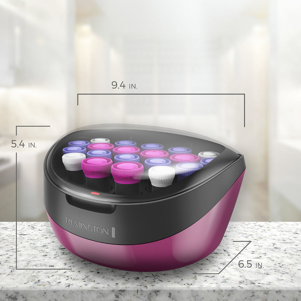 Remington ceramic-coated rollers help smooth, fast curl results.