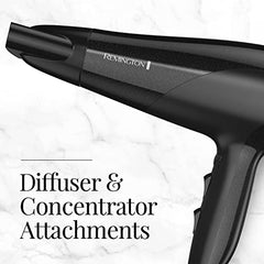 Remington Damage Protection Hair Dryer 3 heat and 2 speed settings for customized styling.