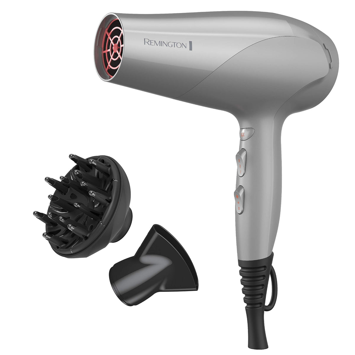 Remington Damage Protection hair dryer showcasing ceramic ionic tourmaline technology for healthy shine