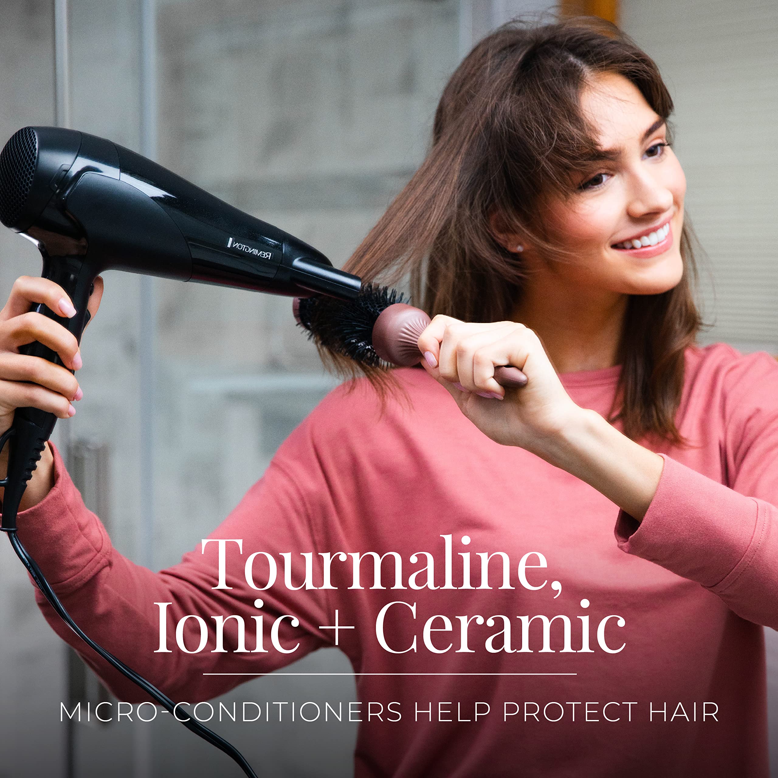 Remington Damage Protection Hair Dryer quiet operation supports peaceful styling sessions.