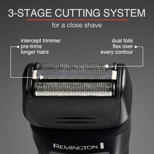 Remington F4 shaver cordless runtime up to 50 minutes after USB charge