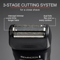 Remington F4 shaver cordless runtime up to 50 minutes after USB charge