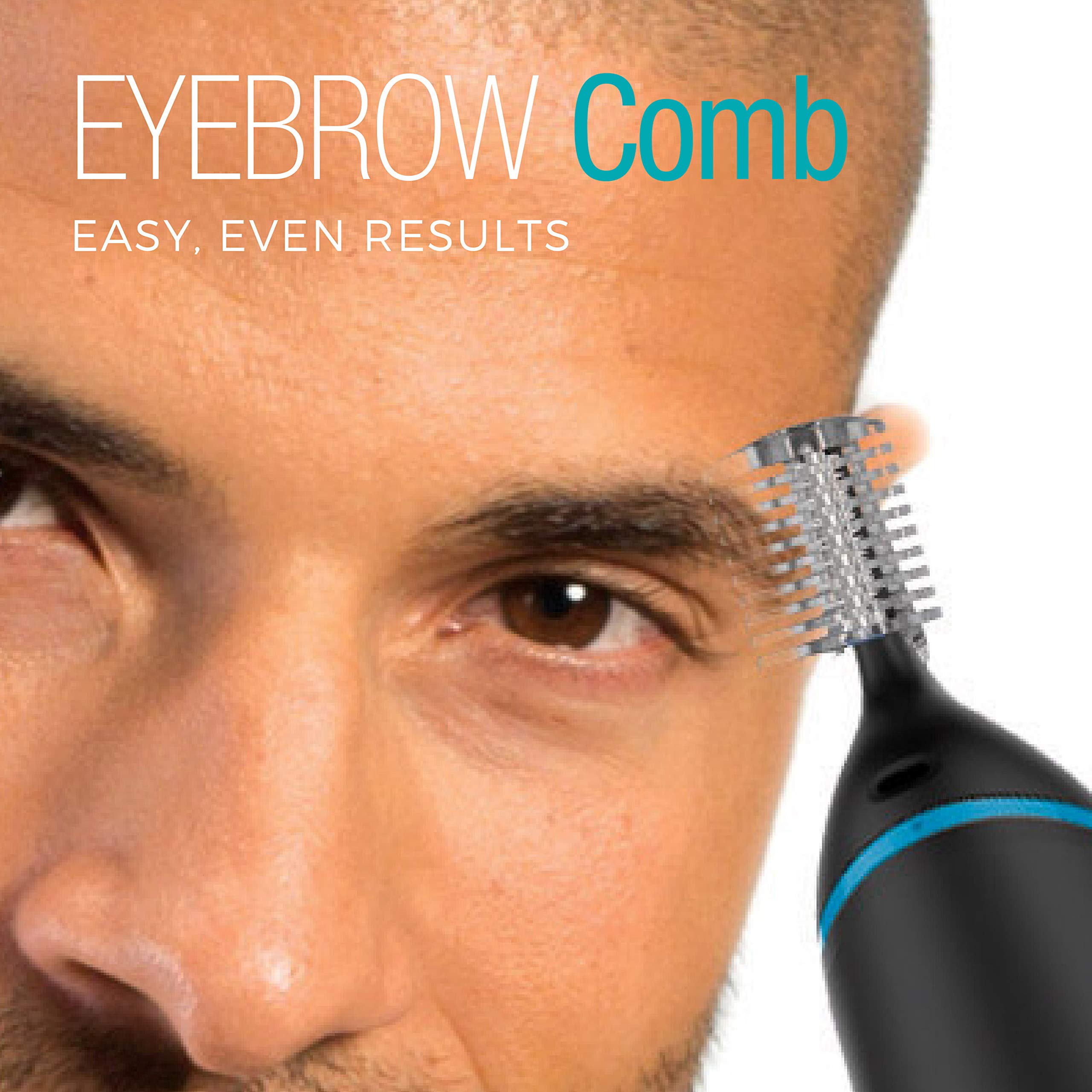 Eyebrow comb aids even, natural eyebrow shaping with Remington.
