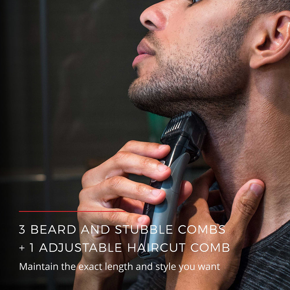 Remington PG526 rechargeable base powers cordless use.