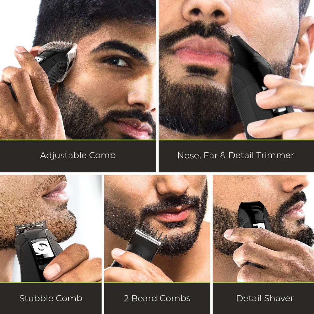 Remington PG6025 beard and stubble combs in 3mm-6mm-9mm for shaping.