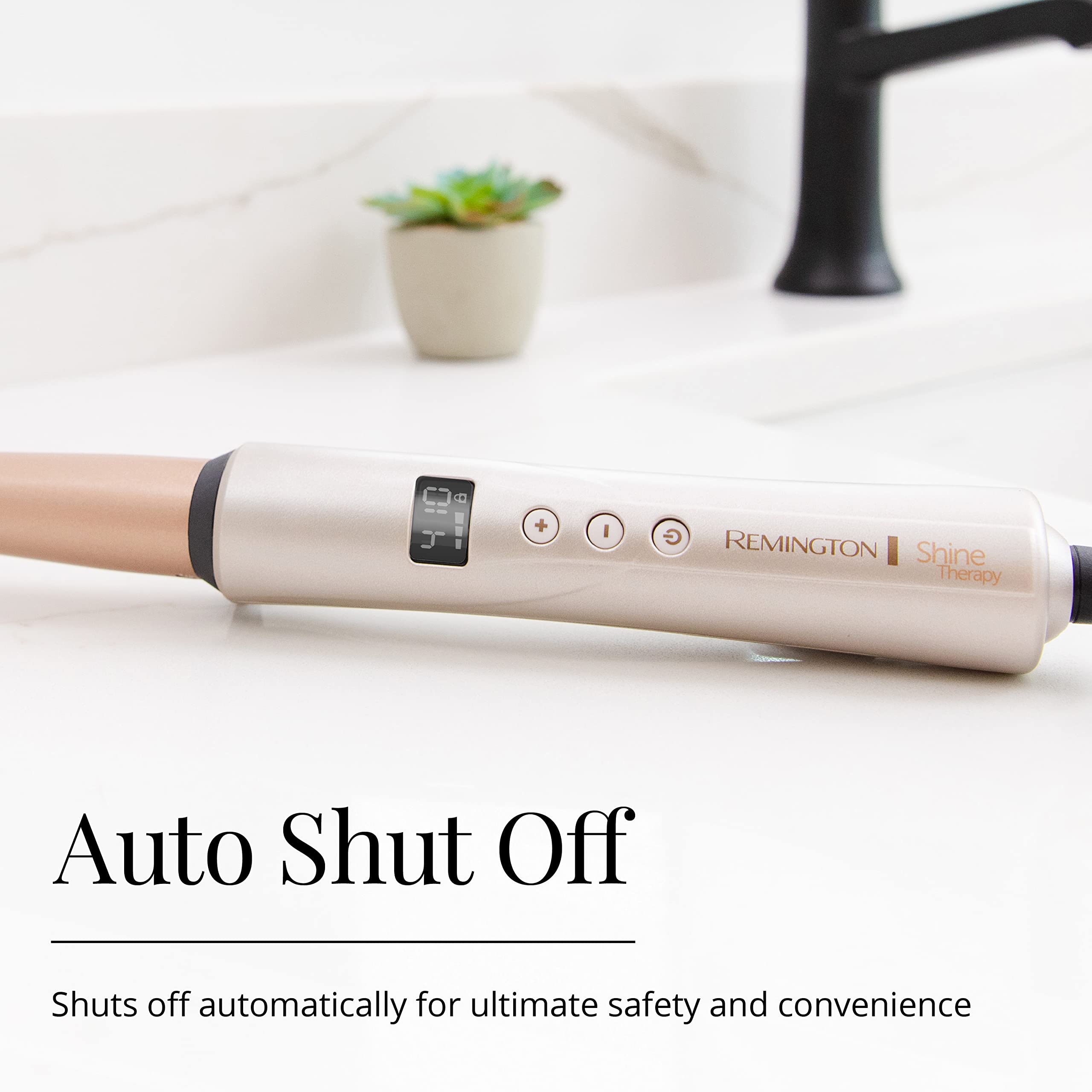 Remington Shine Therapy 10 digital heat settings for tailored results.