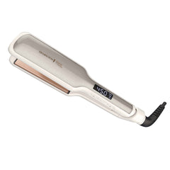 Remington Shine Therapy 2-inch flat iron plates close-up for even heat and smooth glide.