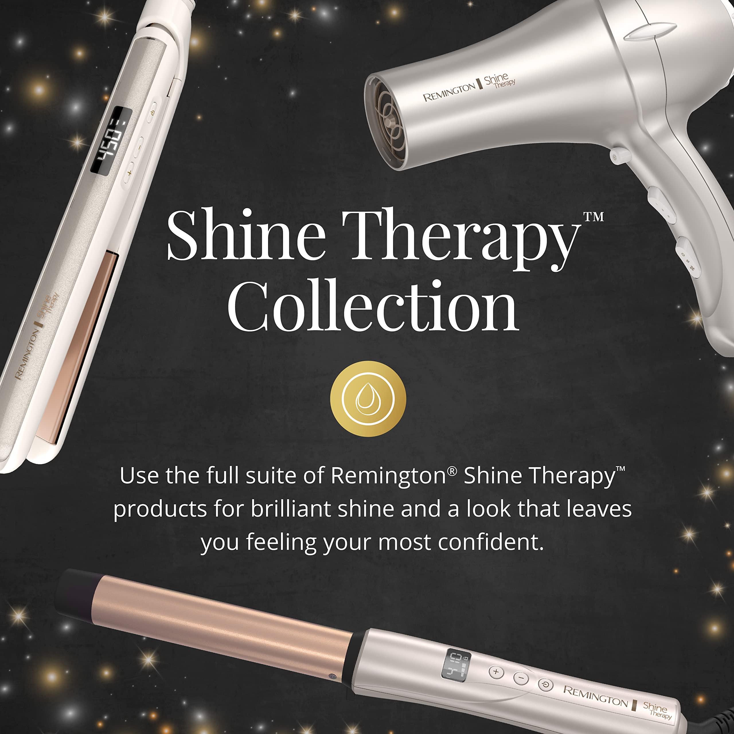 Remington Shine Therapy 20-count set with secure clips for hold.