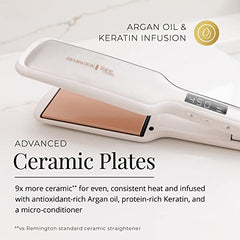 Remington Shine Therapy argan oil keratin infused plates for nourished shine.