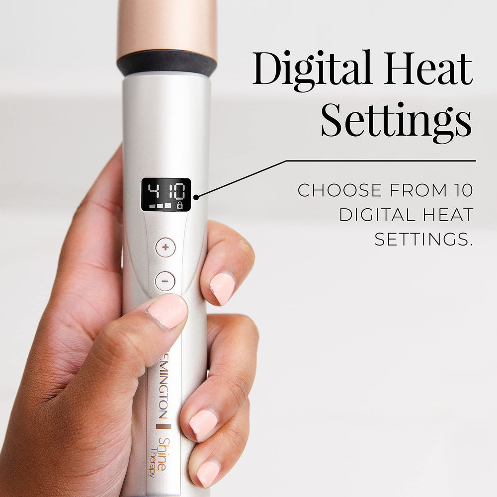 Remington Shine Therapy wand auto shut-off enhances safety and convenience.