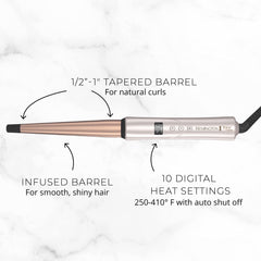 Remington Shine Therapy ceramic infusion technology ensures even heat distribution.